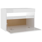 ZNTS Bedside Cabinet & LED Lights 2 pcs High Gloss White 60x35x40 cm 3082787