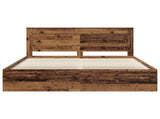 Bed Frame with Headboard Old Wood 200 x 200 cm Solid Pine Wood 3410054