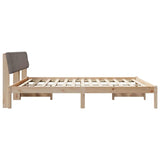 Bed frame Brown and taupe 200 x 200 cm Solid pine wood 3394341