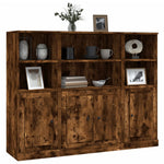 Highboards 3 pcs Smoked Oak Engineered Wood 3185308