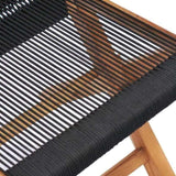 Garden Chair Set of 2 Black with wooden frame 49362