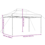 ZNTS Foldable Party Tent Pop-Up Taupe 410x279x315 cm 4005010