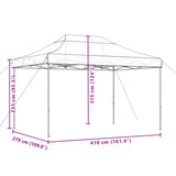 ZNTS Foldable Party Tent Pop-Up Taupe 410x279x315 cm 4005010