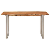 ZNTS Dining Table 140x70x76 cm Solid Acacia Wood 286478