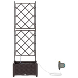 Garden Planter Brown 40 x 40 x 126 cm Plastic 42002825