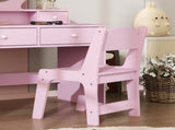 Kids Dressing Table Set Kids Make up Table with Stool and Mirror, Storage Drawers, Gift for Aged 3-8 T3398P379024
