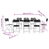 ZNTS 9 Piece Garden Dining Set Anthracite Metal Mesh 3211816