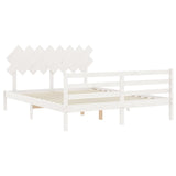 Bed Frame without Mattress White 160x200 cm Solid Wood 3195297
