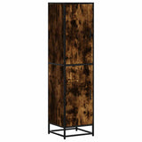 Highboard Smoked Oak 35.5x35x139 cm Engineered Wood and Metal 849056