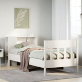Bookcase Bed without Mattress White 100x200cm Solid Wood Pine 3323198