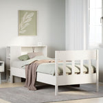Bookcase Bed without Mattress White 100x200cm Solid Wood Pine 3323198