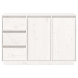 ZNTS Sideboard White 111x34x75 cm Solid Wood Pine 813805