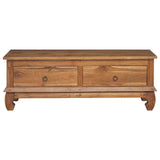 TV Stand with Drawer Natural 110 x 35 x 40 cm Solid Teak Wood 42017957