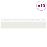 Lawn Edgings 10 pcs White 103 x 0.05 x 22 cm Steel 874831