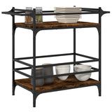 Kitchen Trolley Smoked Oak 82x40x78.5 cm Engineered Wood 842363