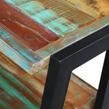 Side Table Multicolour Reclaimed wood and steel Small 243274