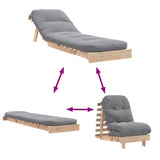 Futon Sofa Bed with Mattress 60x206x11 cm Solid Wood Pine 846746