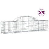 Arched Gabion Baskets 9 pcs 200x30x40/60 cm Galvanised Iron 3146054