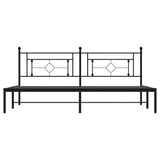 Metal Bed Frame without Mattress with Headboard Black 200x200cm 374346