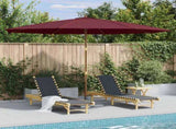 Garden Parasol with Wooden Pole 350 cm Burgundy 44531