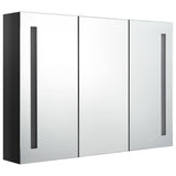 LED Bathroom Mirror Cabinet 89x14x62 cm Shining Black 326526