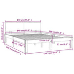 Bed Frame without Mattress White Solid Wood Pine 140x190cm 810476