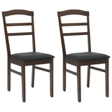 Dining Chair 2 pcs Light Brown and Black Solid Rubber Wood 42020493