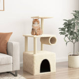 Cat Tree with Sisal Scratching Posts Cream 109.5 cm 172058