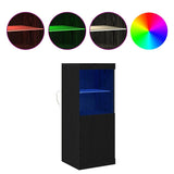 LED Sideboard Black Oak 41 x 37 x 100 cm Engineered Wood 863041