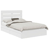 Storage Bed with Headboard White 120 x 190 cm Engineered Wood 3411913