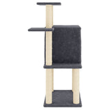 Cat Tree with Sisal Scratching Posts Dark Grey 97 cm 172066