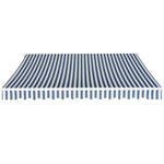 ZNTS Folding Awning Manual Operated 350 cm Blue/White 275564