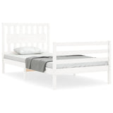 Bed Frame without Mattress White 100x200 cm Solid Wood 3194302