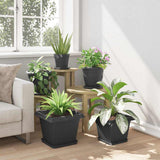 Square Flower Pot 6 pcs Black 33 x 33 x 26 cm Plastic 42020338