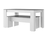 Dining Table with 2 benches Dining Table Set for Kitchen, Dining Room, Small Space Artificial Marble N606P375234G
