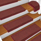 Stair Mats 15 pcs 65x21x4 cm Bordeaux Rectangular Edge 326199