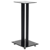 Speaker Stands 2 pcs Tempered Glass 2 Pillars Design Black 50673