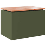 Garden Bench Olive green 60 x 40 x 43 cm Steel 874894