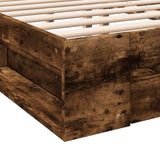 Bed Frame with Drawers without Mattress Smoked Oak 120x200 cm 3280759