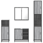 ZNTS 4 Piece Bathroom Furniture Set Grey Sonoma Engineered Wood 3301208