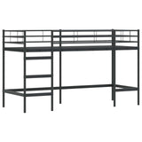 Kids'Loft Bed Frame with Curtains Black and Pink 90 x 190 cm 42020803
