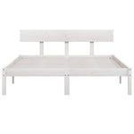 Bed Frame without Mattress White Solid Wood 140x190 cm 810128