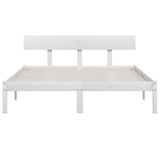 Bed Frame without Mattress White Solid Wood 140x190 cm 810128