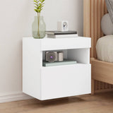 TV Wall Cabinets with LED Lights 2 pcs White 40x30x40 cm 837170