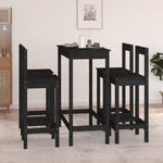 5 Piece Bar Set Black Solid Wood Pine 3124706