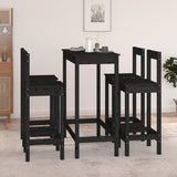 5 Piece Bar Set Black Solid Wood Pine 3124706