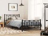 Metal Bed Frame without Mattress with Footboard Black 75x190cm 376136