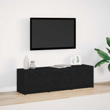 TV Cabinet with LED Black Oak 140 x 34 x 40 cm Engineered Wood 8006558