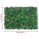 Artificial Shrub Leaf Fence 24 pcs Green 40x60 cm 366637