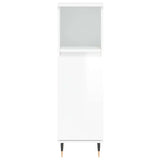 Bathroom Cabinet High Gloss White 30x30x100 cm Engineered Wood 831550